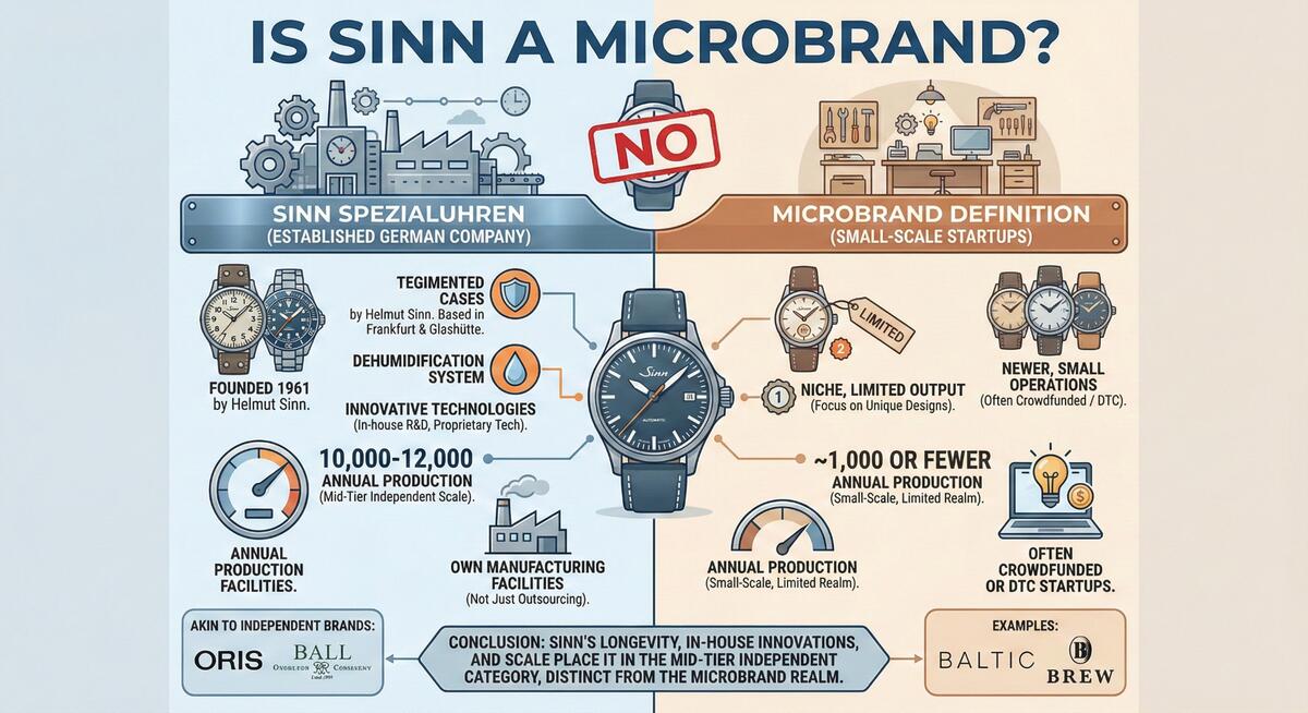 Is Sinn a Microbrand - Infographic analyzing Sinn Spezialuhren's classification